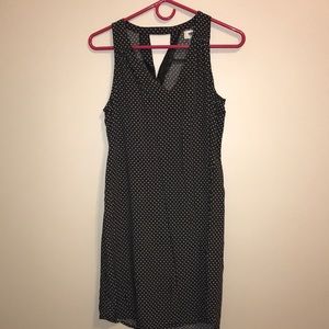 Sleeveless Black Dress with White Flowers + Dots